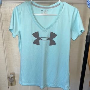 Women’s Light Blue Under Armour Heat Gear T-Shirt